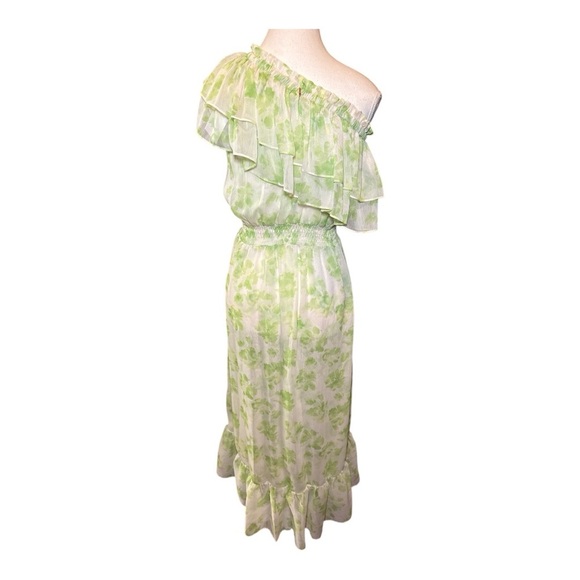 NWT MISA LOS ANGELES Rumi Dress Honeydew Blossom M Asymmetrical Floral Revolve - Picture 4 of 7